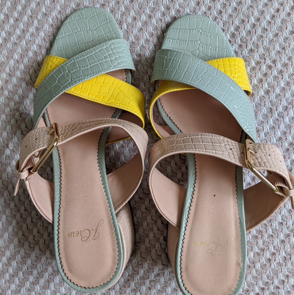 J. Crew Alligator-embossed Sandals